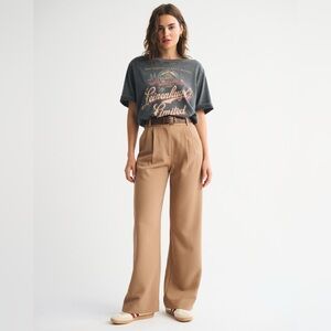 Abercrombie & Fitch Sloane Tailored Wide Leg Pant - short inseam